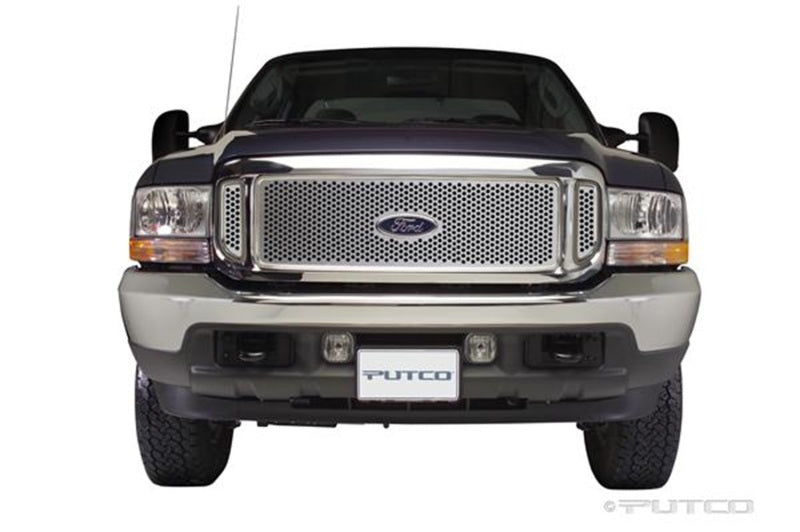 Putco 99-04 Ford SuperDuty w/ Logo CutOut (Does not Include Side Vents) Punch SS Grilles - Bumpers & Guards