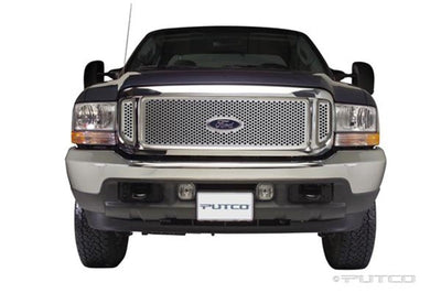 Putco 99-04 Ford SuperDuty w/ Logo CutOut (Does not Include Side Vents) Punch SS Grilles - Bumpers & Guards