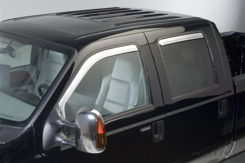 Putco 99-16 Ford SuperDuty Crew Cab (Set of 4) Element Chrome Window Visors - Deflectors