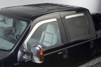 Putco 99-16 Ford SuperDuty Crew Cab (Set of 4) Element Chrome Window Visors - Deflectors