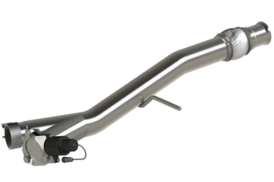 QTP 14-18 Chevrolet Silverado 1500 4.8L/5.3L EC/CC Standard Bed 3in 304SS Aggressor Cutout Mid Pipe - Exhaust Mufflers