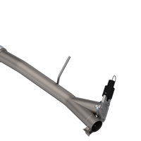 QTP 14-18 Chevrolet Silverado 1500 4.8L/5.3L EC/CC Standard Bed 3in 304SS Aggressor Cutout Mid Pipe - Exhaust Mufflers