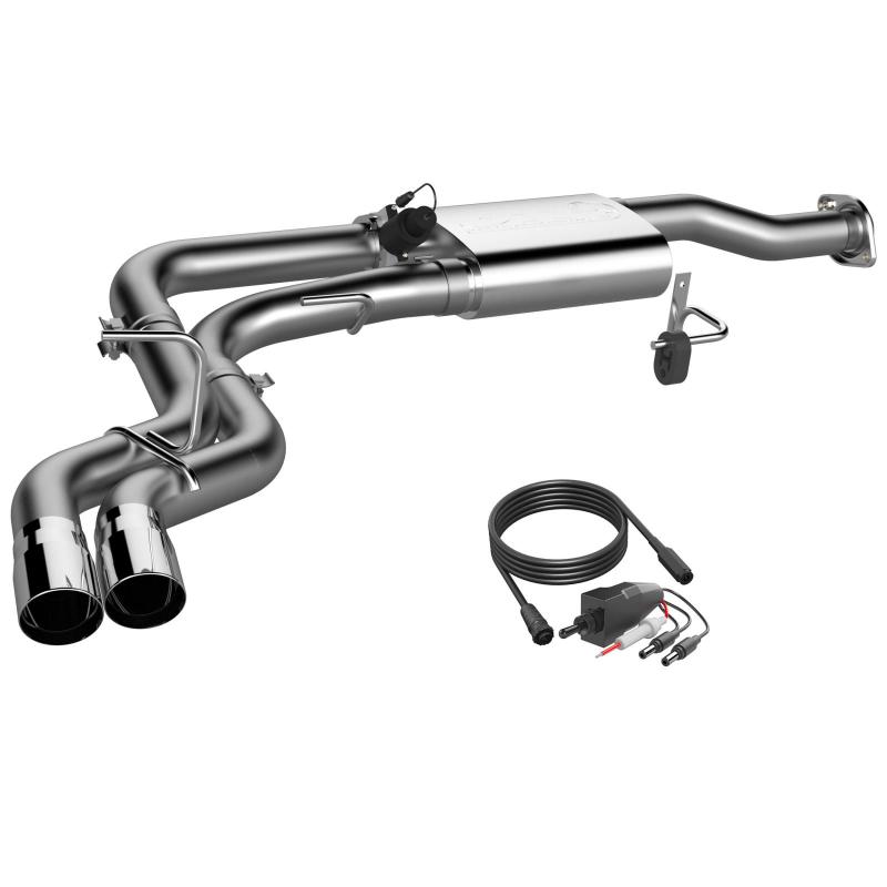 QTP 15-18 Ford F-150 CC/EC Standard Bed 304SS Screamer Cat-Back Exhaust w/3in Tips - Mufflers &