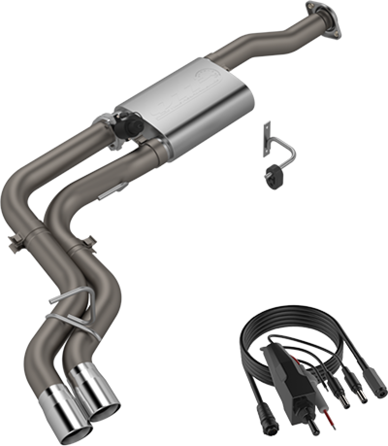 QTP 15-18 Ford F-150 CC/EC Standard Bed 304SS Screamer Cat-Back Exhaust w/3in Tips - Mufflers &