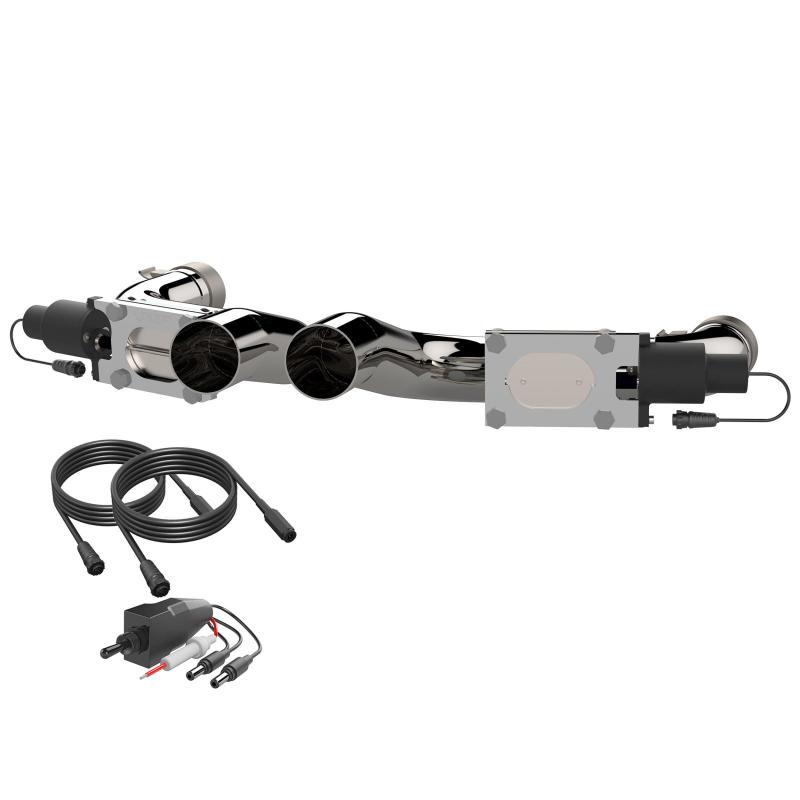 QTP 15-19 Dodge Challenger/Charger 6.2L/6.4L 304SS Aggressor Cutout Dual Mid Pipes - Exhaust Mufflers & Tips