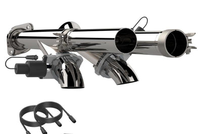 QTP 17-18 Ford Raptor EC/CC 2.5in 304SS Aggressor Cutout Dual Mid Pipes - Exhaust Mufflers & Tips