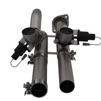 QTP 17-18 Ford Raptor EC/CC 2.5in 304SS Aggressor Cutout Dual Mid Pipes - Exhaust Mufflers & Tips