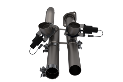 QTP 17-18 Ford Raptor EC/CC 2.5in 304SS Aggressor Cutout Dual Mid Pipes - Exhaust Mufflers & Tips