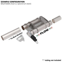 QTP 2.5in Weld-On 304SS Screamer Muffler w/Bolt-On QTEC Electric Cutout - Exhaust Mufflers & Tips