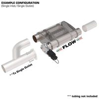 QTP 2.5in Weld-On 304SS Screamer Muffler w/Bolt-On QTEC Electric Cutout - Exhaust Mufflers & Tips