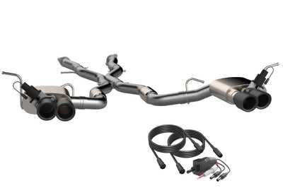 QTP 2018 + Jeep Grand Cherokee Trackhawk 304SS Screamer Cat-Back Exhaust w/4in Black Tips - Mufflers &
