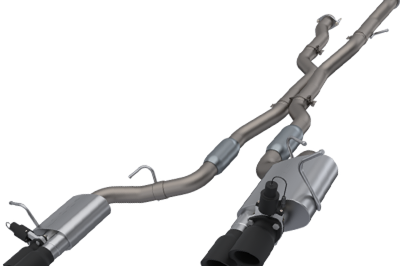 QTP 2018 + Jeep Grand Cherokee Trackhawk 304SS Screamer Cat-Back Exhaust w/4in Black Tips - Mufflers &