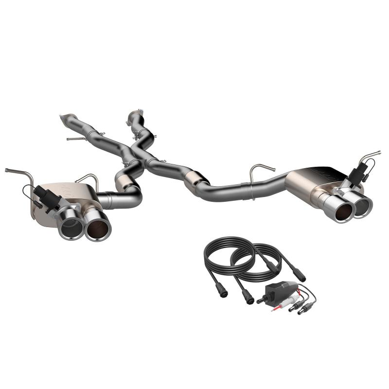 QTP 2018 + Jeep Grand Cherokee Trackhawk 304SS Screamer Cat-Back Exhaust w/4in Tips - Mufflers &