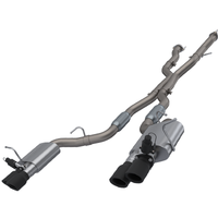 QTP 2018 + Jeep Grand Cherokee Trackhawk 304SS Screamer Cat-Back Exhaust w/4in Black Tips - Mufflers &