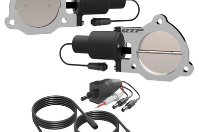 QTP 3.5in Bolt-On QTEC Dual Electric Cutout Valves - Pair - Exhaust Mufflers & Tips