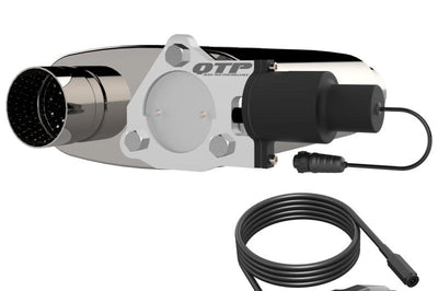 QTP 3in Weld-On 304SS Reverse Screamer Muffler w/Bolt-On QTEC Electric Cutout - Exhaust Mufflers & Tips