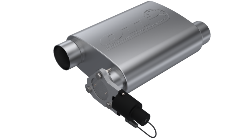 QTP 3in Weld-On 304SS Reverse Screamer Muffler w/Bolt-On QTEC Electric Cutout - Exhaust Mufflers & Tips