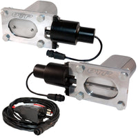 QTP Bolt-On QTEC Dual Low Profile Oval Electric Cutout Valves - Pair - Exhaust Mufflers & Tips