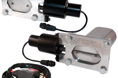 QTP Bolt-On QTEC Dual Low Profile Oval Electric Cutout Valves - Pair - Exhaust Mufflers & Tips