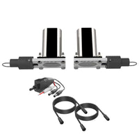 QTP Bolt-On QTEC Dual Low Profile Oval Electric Cutout Valves - Pair - Exhaust Mufflers & Tips
