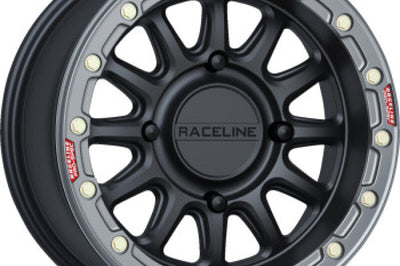 Raceline A14BG Alpha 15x10in/4x137 BP/10mm Offset/110.18mm Bore- Blk & Gunmetal Ring Beadlock Wheel - Wheels
