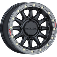 Raceline A14BG Alpha 15x7in/4x137 BP/10mm Offset/110.18mm Bore- Black & Gunmetal Ring Beadlock Wheel - Wheels
