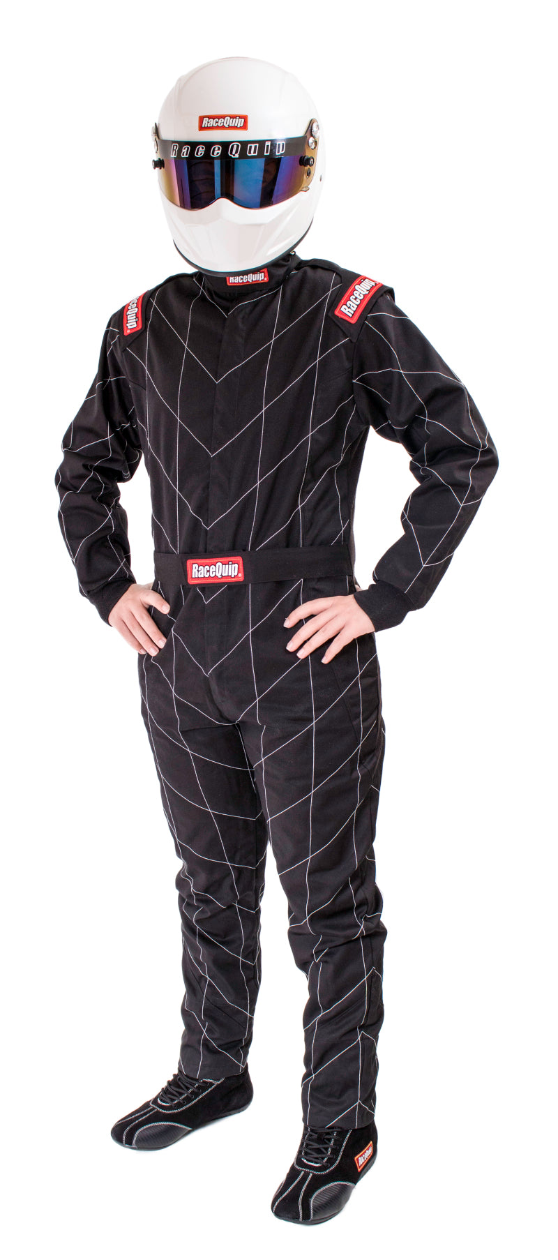 Racequip RaceQuip Black Chevron-1 Suit - SFI-1 XL - Safety