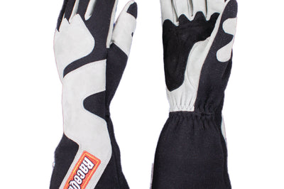 Racequip RaceQuip SFI-5 Gray/Black Medium Long Angle Cut Glove - Safety