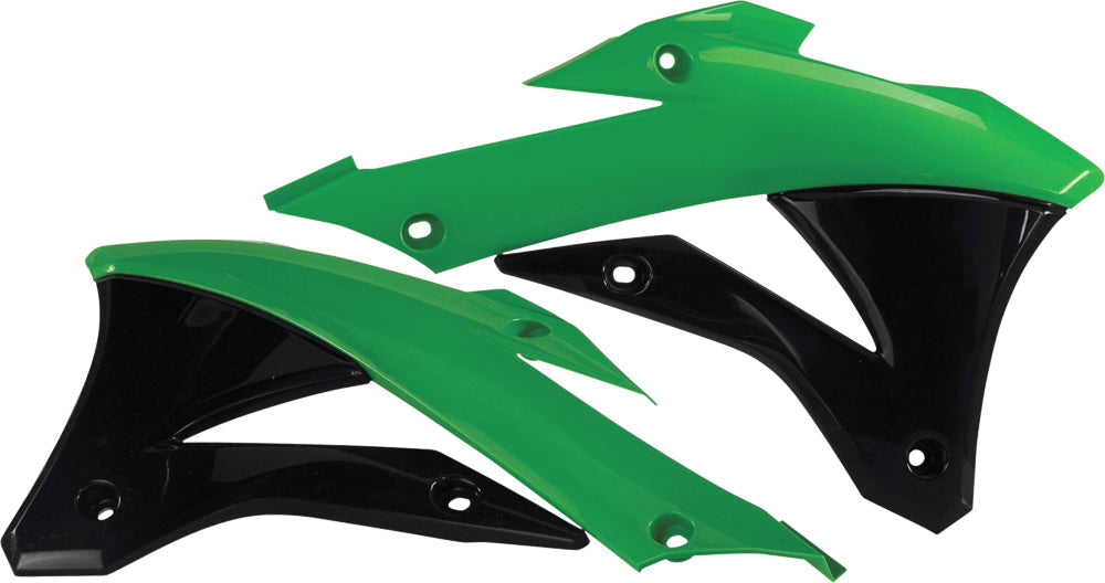 Acerbis Radiator Shrouds Kaw Green - Green/Black - Offroad Collection