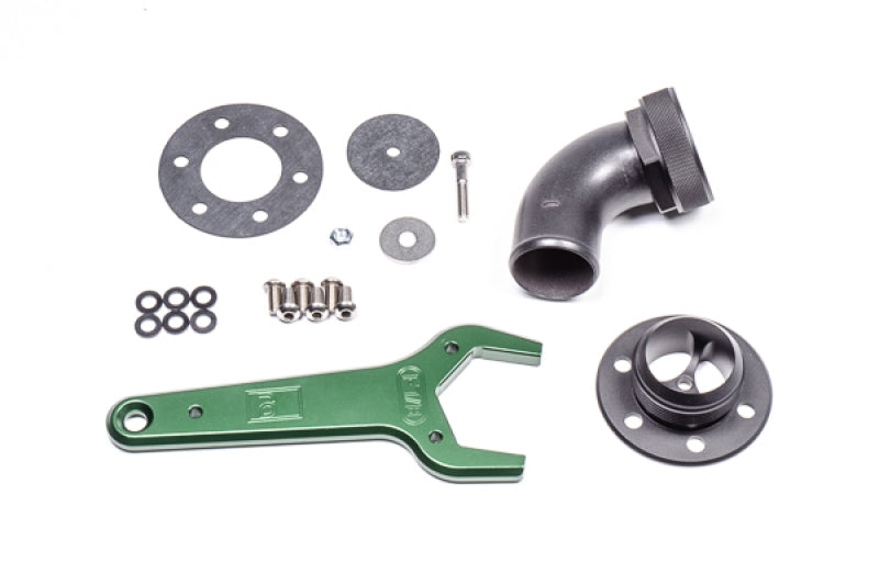 Radium Engineering Remote Mount Fill Neck - 24AN Elbow - 1.5in Barb - Fabrication