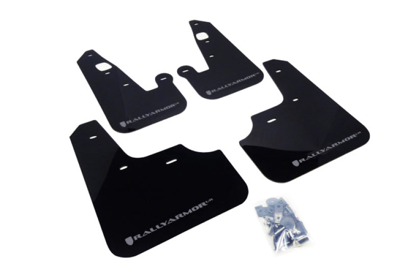 Rally Armor 07-17 Mitsubishi Lancer Black UR Mud Flap w/ Silver Logo - Body & Protection
