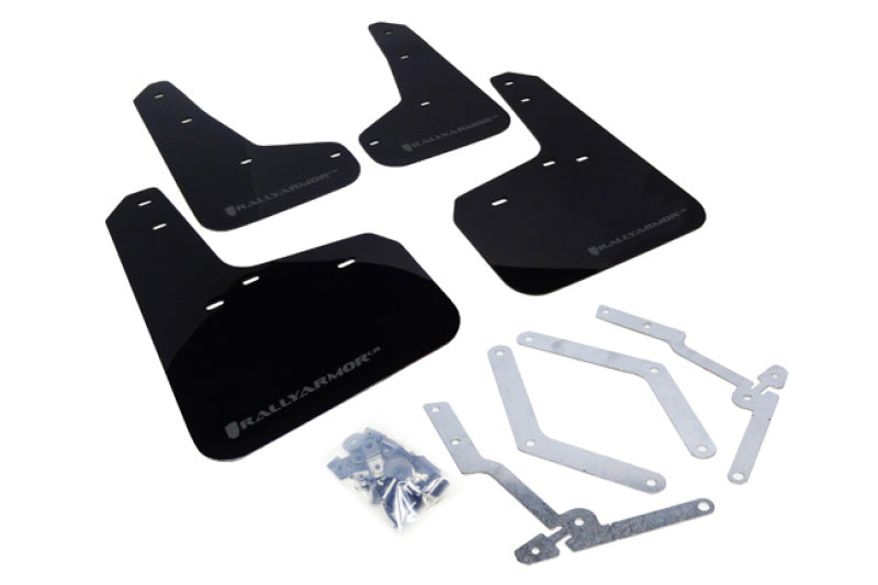Rally Armor 12-19 Ford Focus ST / 16-19 RS Black Mud Flap w/ Grey Logo - Body & Protection