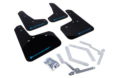 Rally Armor 12-19 Ford Focus ST / 16-19 RS Black UR Mud Flap w/ Nitrous Blue Logo - Body & Protection