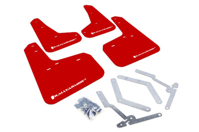 Rally Armor 12-19 Ford Focus ST / 16-19 RS Red Mud Flap w/ White Logo - Body & Protection
