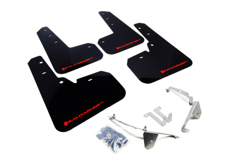 Rally Armor 13-17 Subaru Crosstrek XV Black UR Mud Flap w/ Red Logo - Body & Protection
