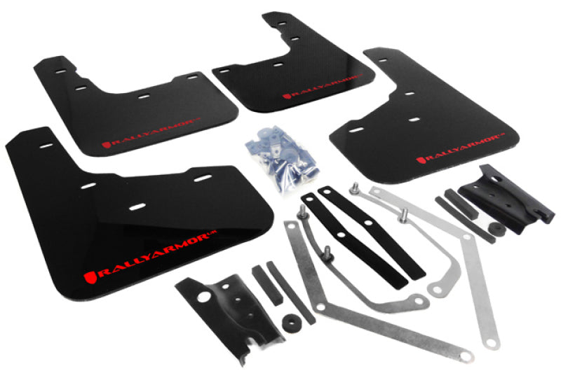 Rally Armor 13-19 USDM Ford Fiesta ST Black UR Mud Flap w/ Red Logo - Body & Protection