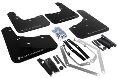 Rally Armor 13-19 USDM Ford Fiesta ST Black UR Mud Flap w/ Silver Logo - Body & Protection