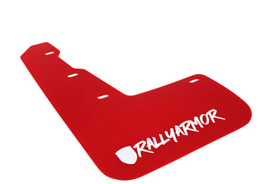 Rally Armor 15-21 Subaru WRX & STI Red Mud Flap White Altered Font Logo - Body Protection
