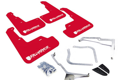 Rally Armor 15-21 Subaru WRX & STI Red Mud Flap White Altered Font Logo - Body Protection