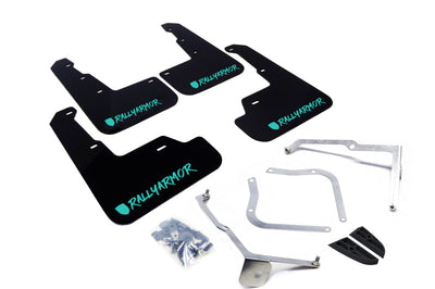 Rally Armor 15-21 Subaru WRX/STI (Sedan ONLY) Black UR Mud Flap w/ Teal Altered Font Logo - Body & Protection