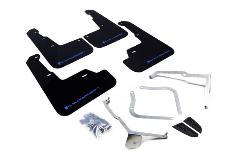 Rally Armor 15-21 Subaru WRX/STI (Sedan ONLY) Black UR Mud Flap w/ Light Blue Logo - Body & Protection
