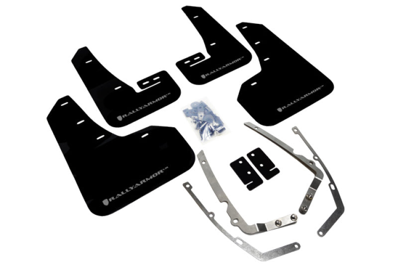 Rally Armor 15-21 VW Golf/GTI/TSI Black UR Mud Flap w/ Silver Logo - Body & Protection