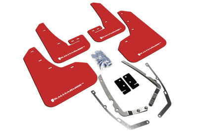 Rally Armor 15-21 VW Golf/GTI/TSI Red UR Mud Flap w/ White Logo - Body & Protection