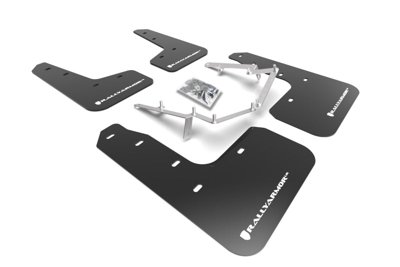 Rally Armor 17-21 Honda Civic EX / EX-L / LX (Hatchback) Black UR Mud Flap White Logo - Body & Protection