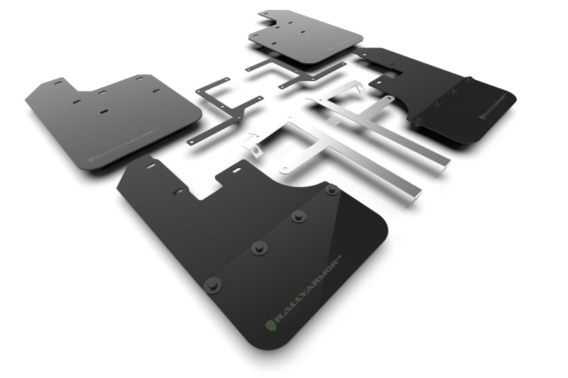 Rally Armor 19-22 Jeep Gladiator Black Mud Flap w/ Army Green Logo - Body & Protection