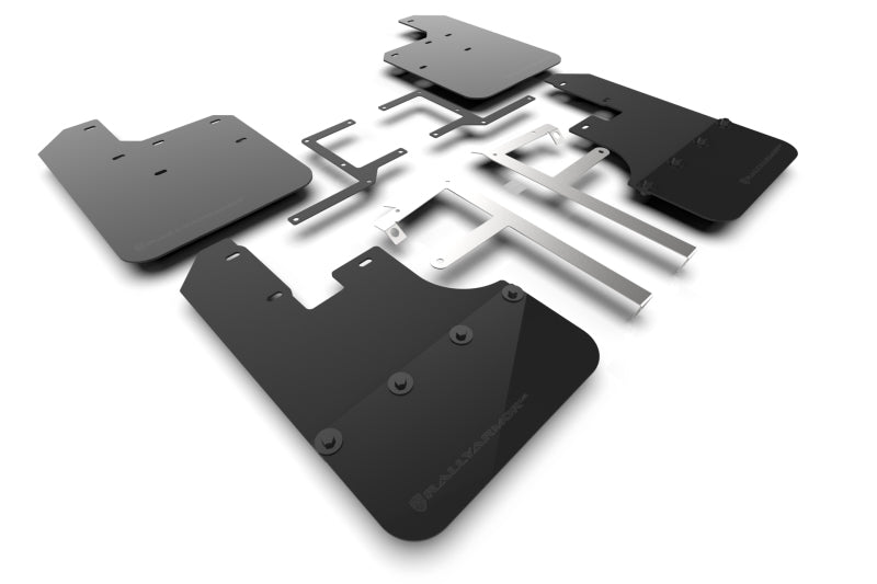 Rally Armor 19-22 Jeep Gladiator Black Mud Flap w/ Metallic Logo - Body & Protection