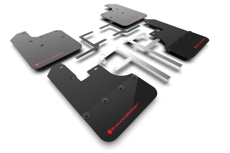 Rally Armor 19-22 Jeep Gladiator Black Mud Flap w/ Red Logo - Body & Protection