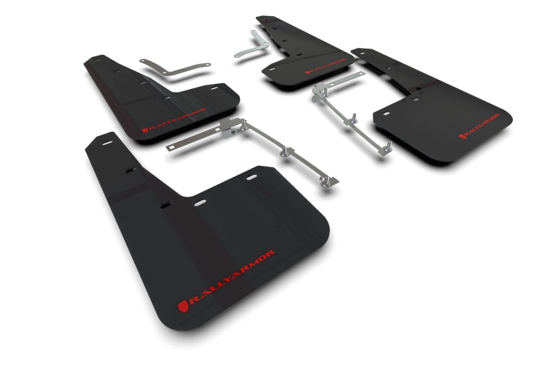 Rally Armor 20-22 Toyota GR Yaris Hatchback Black Mud Flap w/ Red Logo - Body & Protection