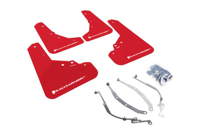 Rally Armor 2012-18 Fiat 500 (Pop/Sport/Lounge/Abarth) Red Mud Flap w/ White Logo - Body & Protection