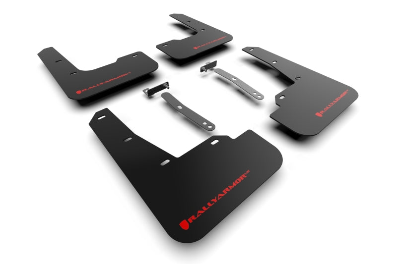 Rally Armor 2022 Hyundai Elantra N & Line Black UR Mud Flap w/ Red Logo - Body Protection